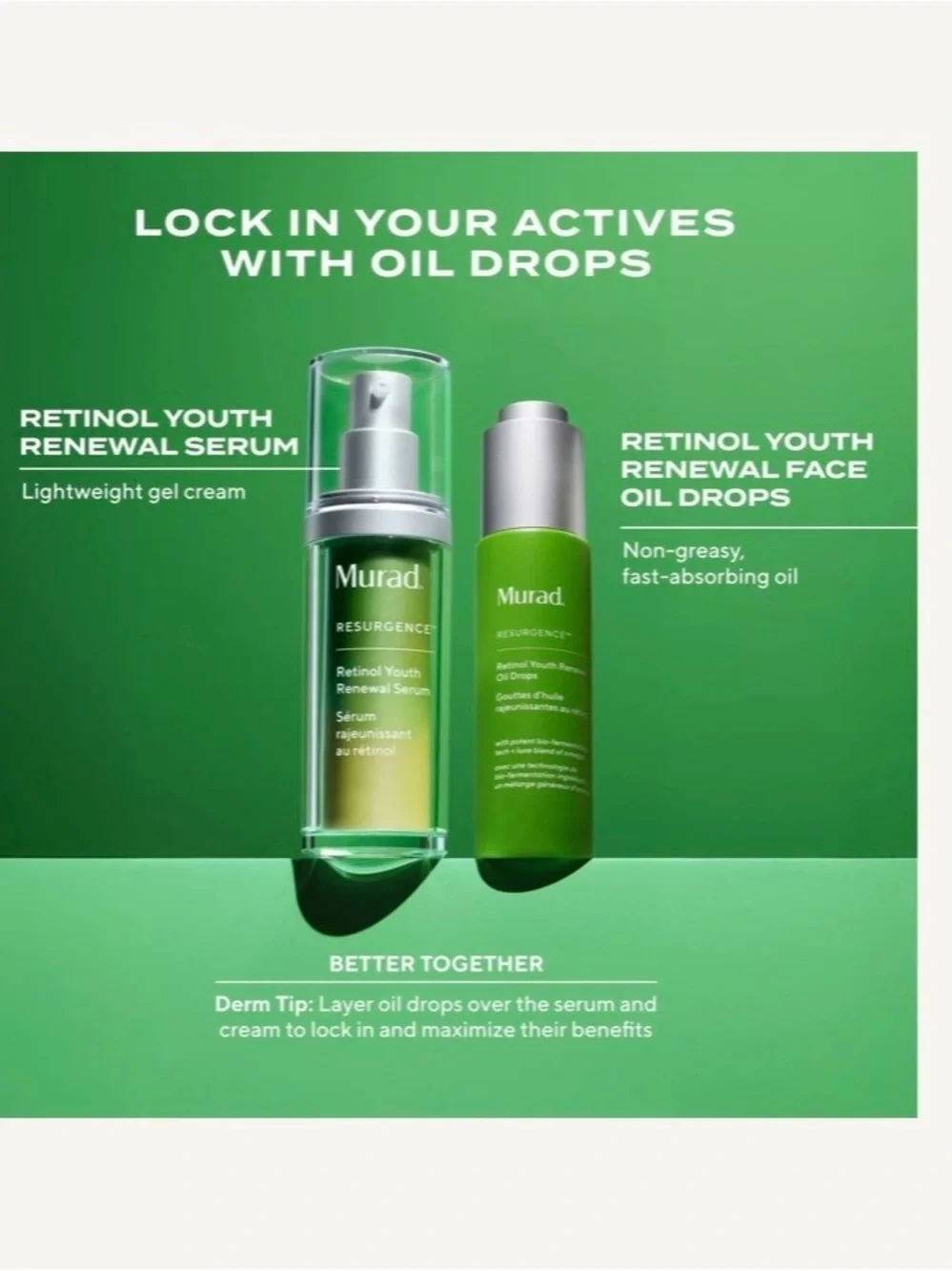 Murad Resurgence Retinol Youth Renewal Oil Drops — Green